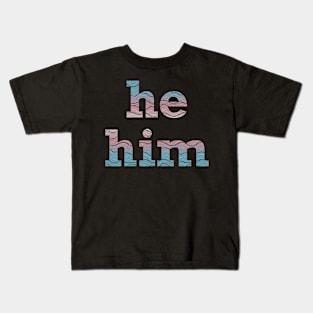 Trans Pride He Him Waves Kids T-Shirt